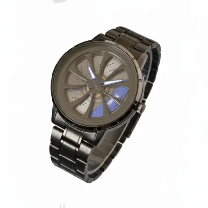 Men's Watch Fashion High Quality 3D Printing Car Wheel Hub 360 Rotating