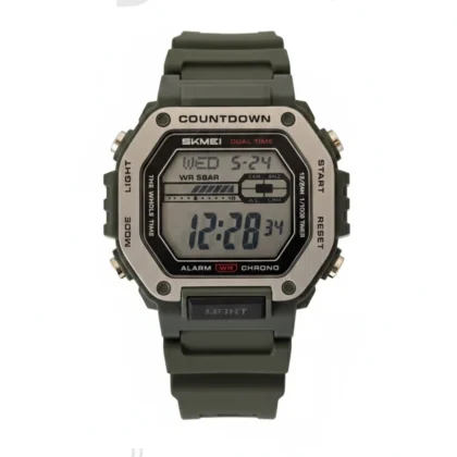 SKMEI LED illuminator Olive Digital Watch