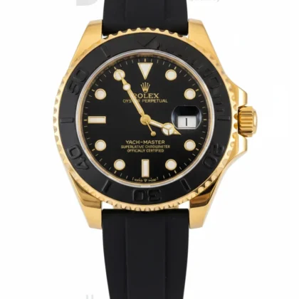 Rolex Golden Black Dial With Rubber Strap