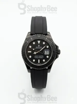 Rolex Black Dial With Rubber Strap